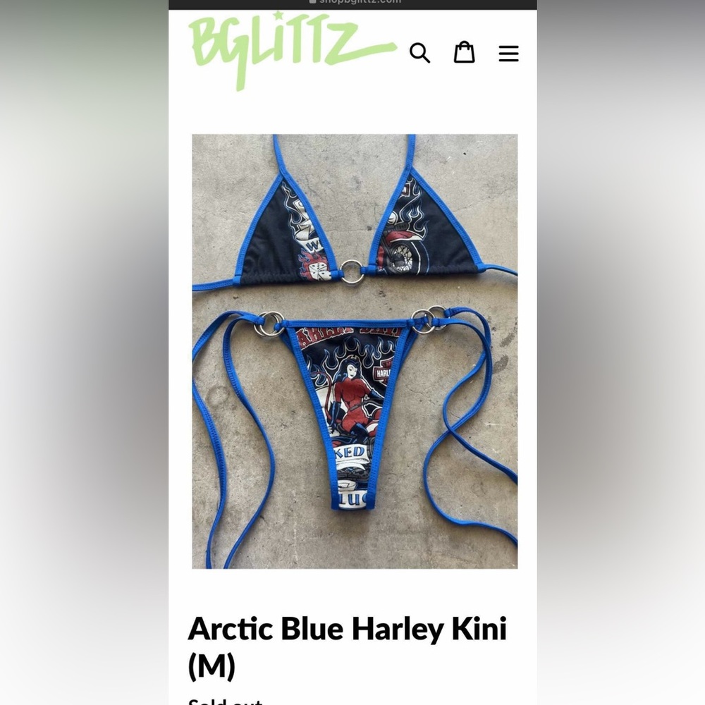 BGlittz Vintage Harley Davidson T-shirt Bikini